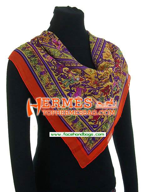 Hermes 100% Silk Square Scarf Red HESISS 135 x 135